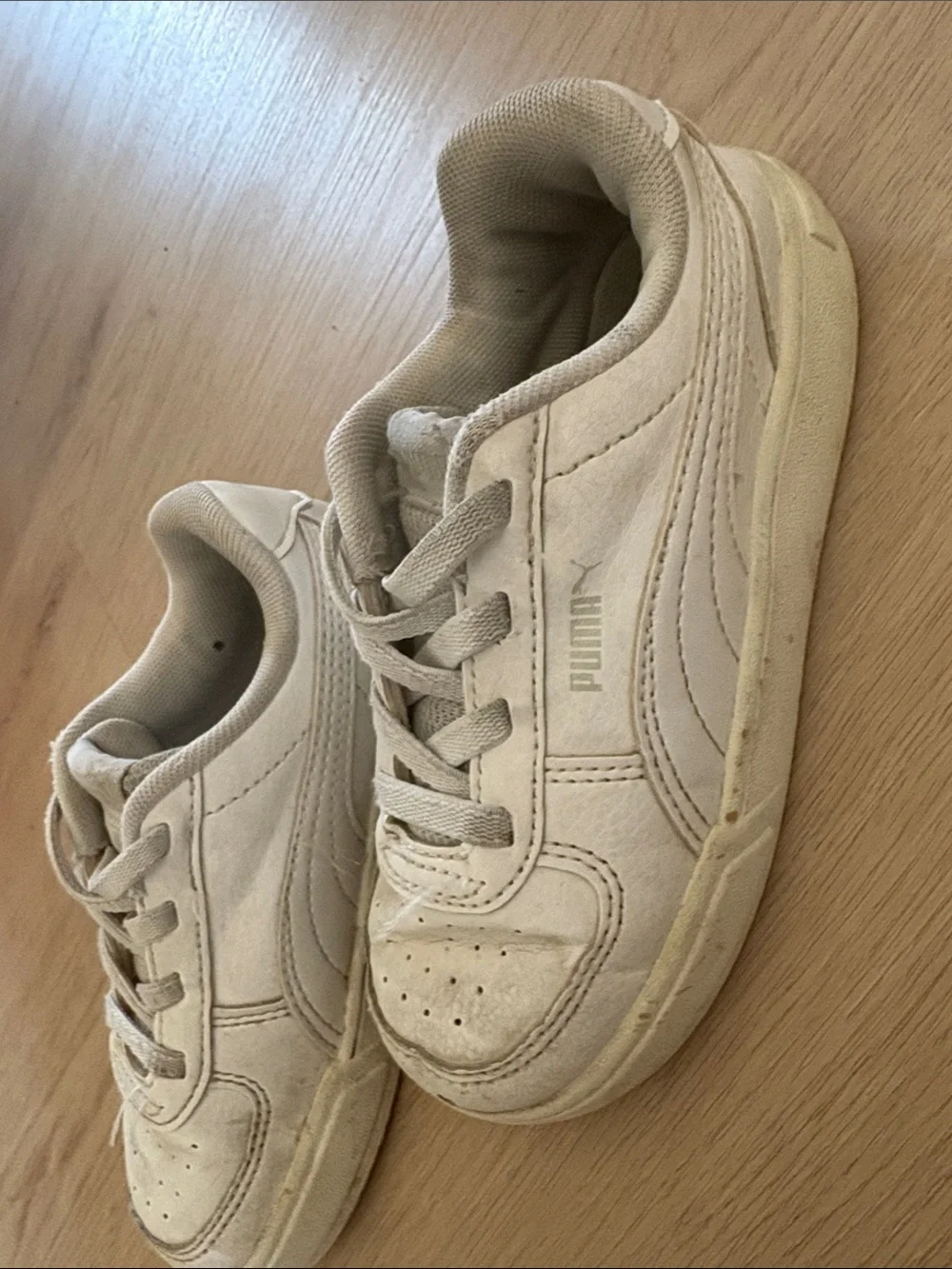 Puma Kids White Lace-Up Sneakers